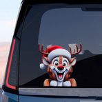 Vesvory Noel Araba Çıkartmaları Çıkartmalar, Sevimli Noel Baba Ren Geyiği Kardan Adam Araba Pencere Çıkartmaları Noel Araba Dekorasyon Aksesuarları için Çıkartmalar (Sürpriz Geyik)
