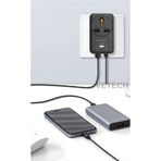 Vetech Akım Korumalı İngiliz ve Amerikan Fişlerini Türk Prizine Çevirici 1x Type-C / 1x USB Çıkışı