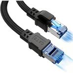 Vetech Cat 8 Ethernet Kablosu Lan Kablo 40Gbps 2000Mhz Süper Hızlı Ağ Kablosu Gigabit Pc, Laptop, Ps5/4, Deck, Xbox, Switch (10 Metre)