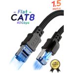 Vetech Cat8 Ethernet Kablosu Premium Lan Kablo 40GBPS 2000MHZ Internet Kablosu Masaüstü Pc, Gaming Laptop, Ps5/4, Xbox - 1,5 m