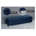 Vetra Chester Model Mavi Sandıklı Puf - Kapitoneli Model 140cm Sandıklı Bank