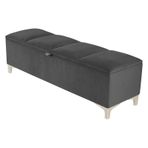 Vetra V2 Sandıklı Puf - Gri Dilimli Model Sandıklı Bench Puf - Sandıklı Yatak Ucu Bankı