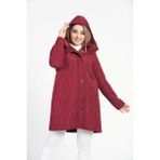 Vetre 1016 Bordo 95 cm Büyük Beden Kapitone Kadın Mont