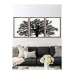 Vetro Design 3 Parça Ağaç 21x30 cm Ceviz Çerçeveli Tablo