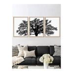 Vetro Design 3 Parça Ağaç 21x30 cm Natural Çerçeveli Tablo
