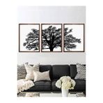 Vetro Design 3 Parça Ağaç 30x40 cm Ceviz Çerçeveli Tablo