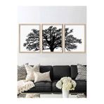 Vetro Design 3 Parça Ağaç 40x50 cm Natural Çerçeveli Tablo