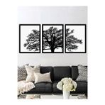 Vetro Design 3 Parça Ağaç 40x50 cm Siyah Çerçeveli Tablo