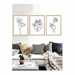 Vetro Design 30x40 cm Natural Line Art Ahşap Tablo Set