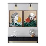 Vetro Design Afrodit ve Apollon 30x40 cm Ceviz Çerçeveli Tablo