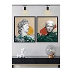 Vetro Design Afrodit ve Apollon 30x40 cm Siyah Çerçeveli Tablo