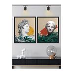 Vetro Design Afrodit ve Apollon 40x50 cm Siyah Çerçeveli Tablo
