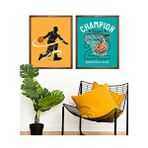 Vetro Design Basketbol 40x50 cm Ceviz Çerçeveli Tablo