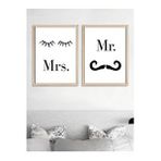 Vetro Design Mrs. Mr. Ahşap 40x50 cm Natural Çerçeveli Tablo