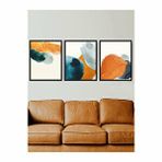 Vetro Design Turuncu ve Mavi 30x40 cm Ceviz Çerçeveli Tablo
