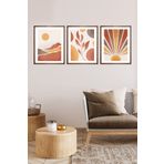 Vetro Design Vetro Design Doğa Ahşap Çerçeveli Tablo Set (30x40 cm) VTST-335 Ceviz
