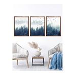 Vetro Set 30x40 cm Ceviz Design Mavi Manzara Tablo