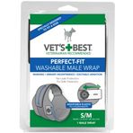 Vet's Best Mükemmel oturan bebek bezleri, erkekler için, S/M 38-58,5 cm beline sahip köpekler için