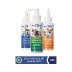 Veturel Kedi Köpek Göz Ağız Kulak Uyuzu Koku Bakım Seti 3 x 100 ML