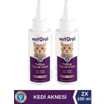Veturel Kedi Yüz Temizleme Kulak Burun Göz Ağız Çene Aknesi Gözyaşı Lekesi Günlük Bakım Spreyi 2X100ML