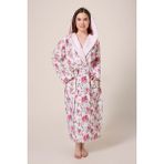 Vevien Home Peonia Fiore Desenli Dijital Baskılı Kapüşonlu Bornoz - S - M - Pembe