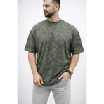 Vexor Erkek Premium Tişört Osy Yumuşak Dokulu Yıkamalı Oversize T-Shirt - Haki