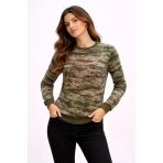 Vexor Kamuflaj Desenli 2 İplik 4 Mevsim Uzun Kollu Bisiklet Yaka Sweatshirt - Kamuflaj