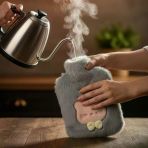 Vexor Papyonlu Kedi Figürlü Mavi Peluş Sıcak Su Torbası 1 Litre