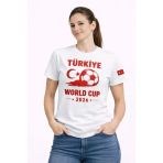 Vexor Türkiye World Cup 2026 Baskılı Tişört Futbol Temalı Forma T-Shirt - Beyaz
