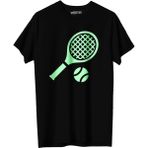 Vexshirt Erkek Tenis Temalı Regular Tişört - Siyah