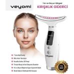Veyomi HY69 Yüz & Boyun Kırışıklık Giderici – 7 Mod Ems + LED Terapisi • USB Şarjlı - Beyaz