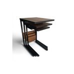 VEYSEL WOODWORKİNG Metal Ayaklı 3'lü Zigon Sehpa Orta Sehpa - Ceviz Siyah
