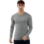 vf VFIT Uzun kollu kompresyon tişörtü, erkekler için, spor, fitness stüdyosu, fitness, koşu, nefes alır, hızlı kurur, termal elastik kumaş, sıkı oturan, Açık gri keten, XXL