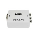 VGA Av Rca Mini 1080 P Converte Adaptörü Dönüştürücü 3.5mm Sesli VGA2AV Cvbs + Ses Dönüştürücü Hdtv Pc Ps4 Ps3 | Mini VGA | VGA Tovga - Av Rca - Beyaz