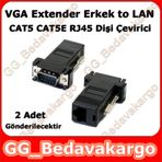 VGA Extender Rj45 To VGA 2 Adet Çevirici Adaptör