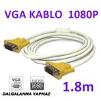 VGA Kablo Full HD Projeksiyon LCD Monitör Görüntü Kablosu 1.8m