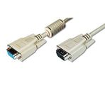 Vga Monitör Uzatma Kablosu, Dsub 15 Erkek ve lt;= ve gt; Dsub 15 Dişi, 3cf7c, Awg 28/30, 1.8 Metre, Bej Renk Tdrtr