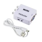 Vga To Av 3Rca Video 1080P Cevirici Donusturucu Adaptor 3.5Mm Destekli