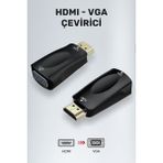 VGA To HDMI Çevirici Dönüştürücü Adaptör - Siyah