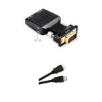 Vga To Hdmi Cevirici Donusturucu Laptop Tv Monitor Adaptor Kablosu + Hdmi Kablo 1.5 Metre
