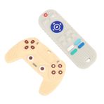 VGEBY 2 Paket Silikon Yürümeye Başlayan Diş Çıkarma Oyuncakları, TV Uzaktan Kumanda Şekli Bebek El Diş Kaşıyıcıları Çok Düğmeler Dokulu Çiğneme Duyusal Diş Kaşıyıcıları Bebekler Için