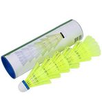 VGEBY 6 adet naylon badminton Ball, profesyonel Federbaelle Badmintonbaelle Shuttle hızlı dayanıklılık sağlamlık için 6'lı bir kutu Sarı dış mekan spor Training