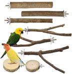 VGECEE 8 adet kuş oyuncağı, ahşap, doğal tünek, muhabbet kuşu, oturma çubuğu, doğal ahşap, kuş tüneği, oyuncak, kuş kafesi aksesuarı, muhabbet kuşu, kanarya için