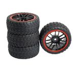 Vgoohobby Redcat HPI Tamiya HSP RC 1/10 Yol Touring Yarış Arabası ile Uyumlu 12 mm Altıgen Tekerlek Jantları ve Kauçuk Lastikler (4'lü Paket)