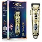 Vgr Metal Muhafaza Saç Kesme Makinesi Led Ekran, Toz Metalurjik 5500-7000 Rpm 4 Hız Motorlu Otomatik Test Düğmesi Usb Şarjı 4 Ayarlanabilir Konik Kol 8 Kılavuz Taraklar Çalışma Süresi