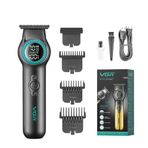 VGR V-990 Ultra Premium Sıfır Boşluklu Profesyonel 8000 RPM 2 Hızlı Saç Düzeltici Seramik ve Toz Metalurjik Bıçak Dijital Ekran 2000mAh Lityum pil Kablo/Akülü C tipi USB şarjı 200 Dak, SİYAH
