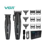 Vgr V640 Kablosuz Saç ve Sakal Kesim Makinası 2 Li Set Berber Kuaför Salonu İçin Şık Tasarım - Siyah