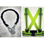 Vi Caro 1.5 Metre 12 mm Kalınlık Çelik Halat Motorsiklet Zincir Kilit + Pratik Reflektör Yelek