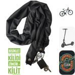 Vi Caro (1204) Bisiklet Kilidi Kask kilidi scooter kilidi 100 cm siyah