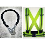 Vi Caro 3 Metre 12 mm Kalınlık Çelik Halat Motorsiklet Zincir Kilit + Pratik Reflektör Yelek